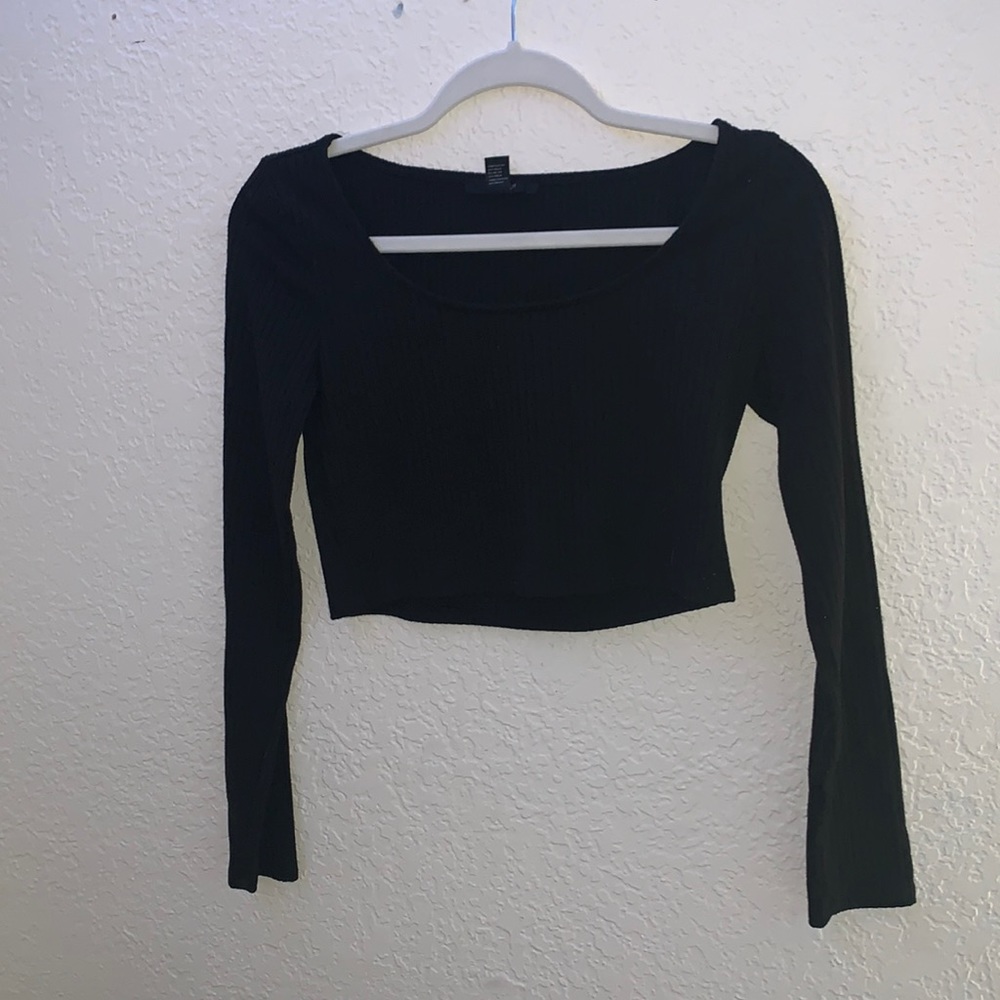 Black ribbed crop top forever 21
